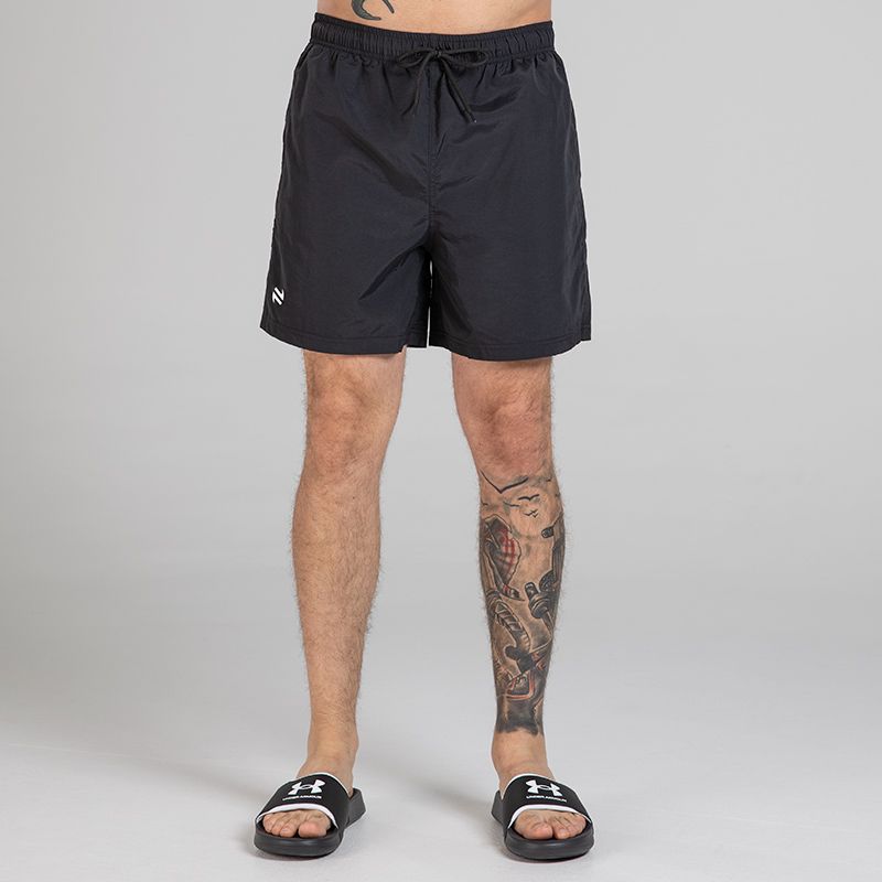 Black Bay Swim Shorts with two side pockets and inner mesh lining by O’Neills. 