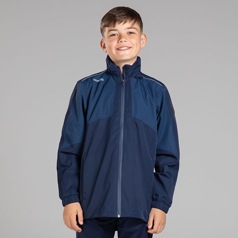 Navy O’Neills Kids' Altitude Waterproof Rain Jacket with fold away hood. 