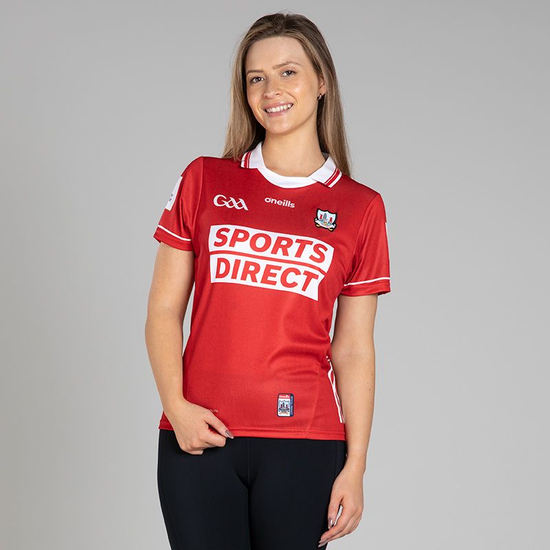 O’Neills Red Cork GAA Women's Home Jersey 2025 from O’Neills.