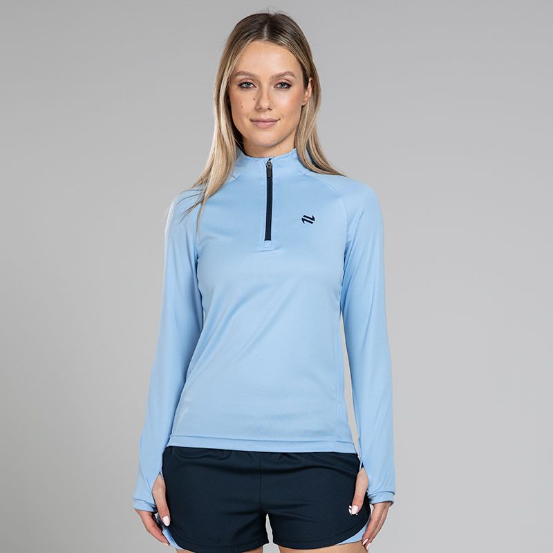 Blue Women’s Skylar Half Zip Midlayer Top with O’Neills logo.