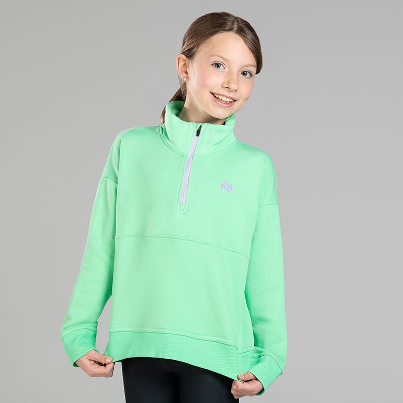 O’Neills Kids’ Aria Fleece Half Zip Green by O’Neills