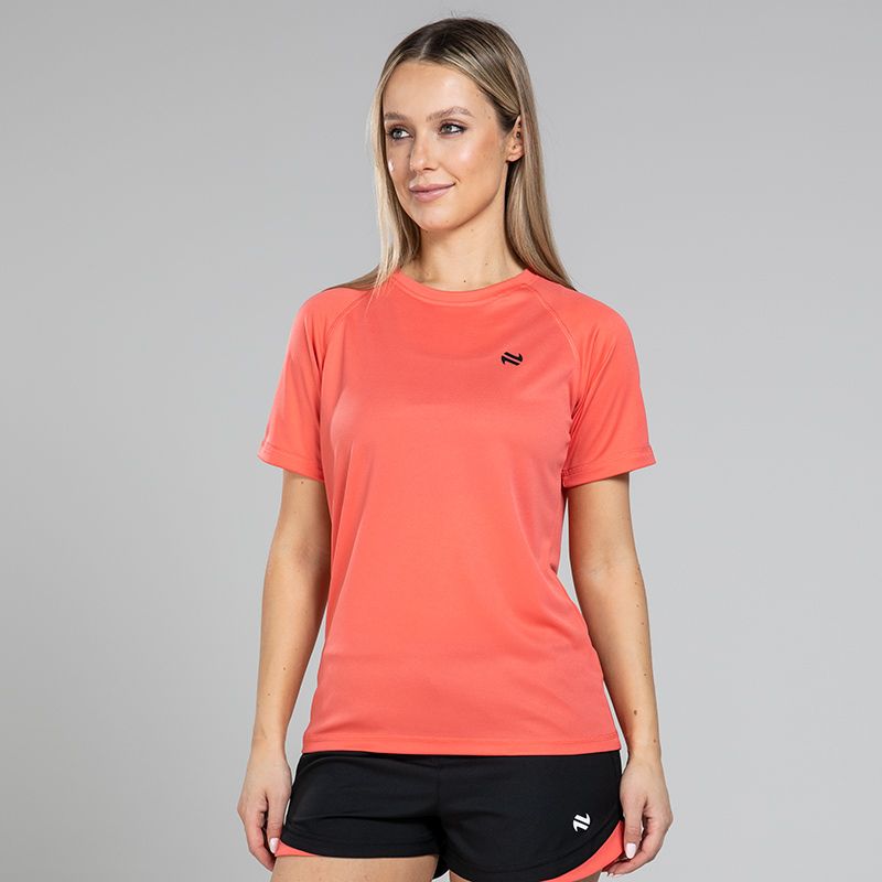 Coral Women’s Sports T-Shirt with crew neck and short sleeves by O’Neills.