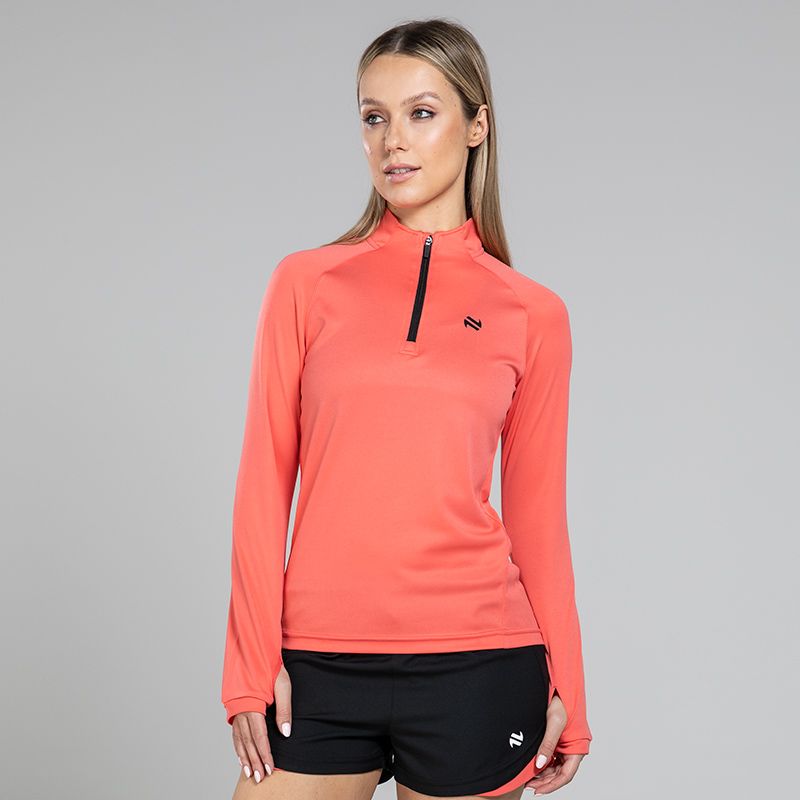Coral Women’s Skylar Half Zip Midlayer Top with O’Neills logo.