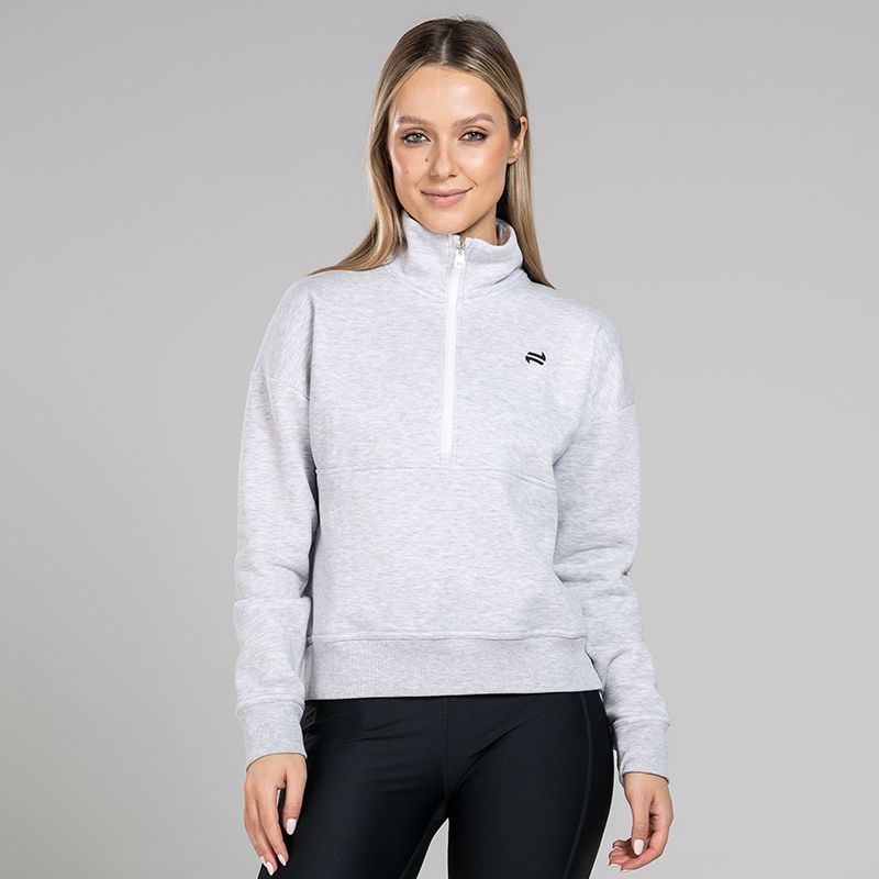 Grey Women’s Ada Half Zip Fleece with funnel neck by O’Neills. 