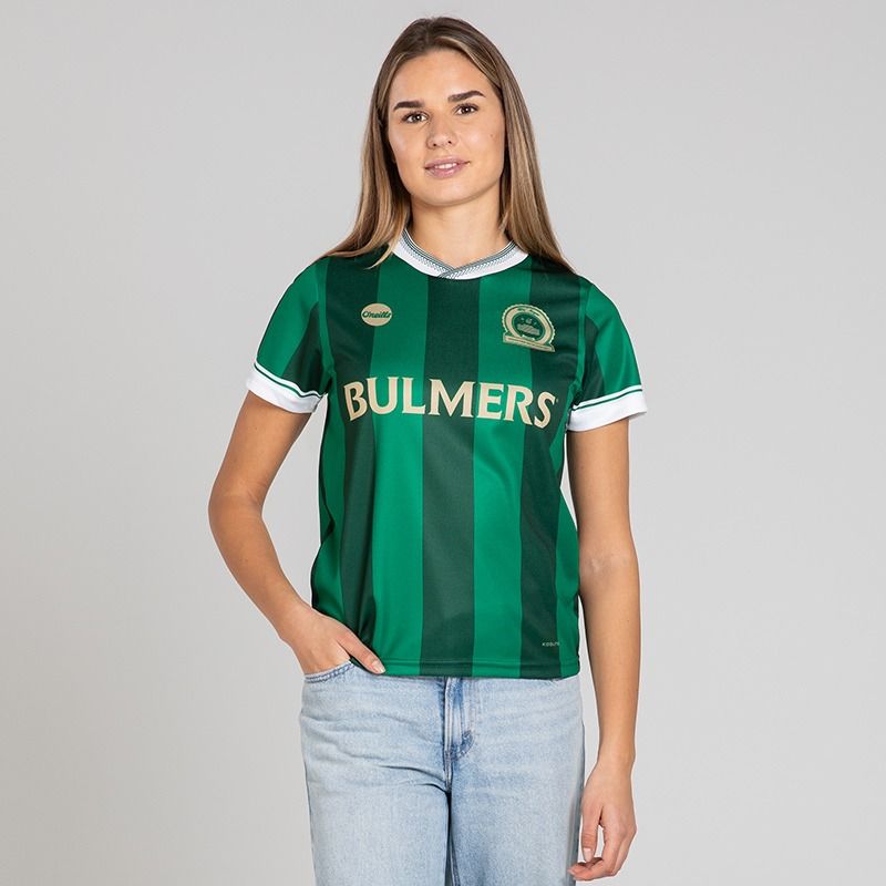 Women's green Bulmers jersey from O'Neills.