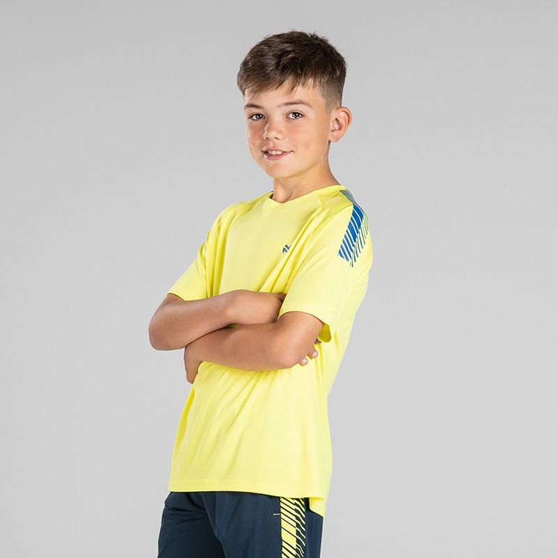 Yellow Impact Kids T-Shirt with short sleeves and contrasting print by O’Neills