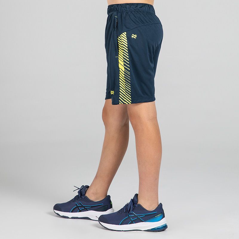 Navy Impact Kids Training Shorts with two side pockets and contrasting print by O’Neills.