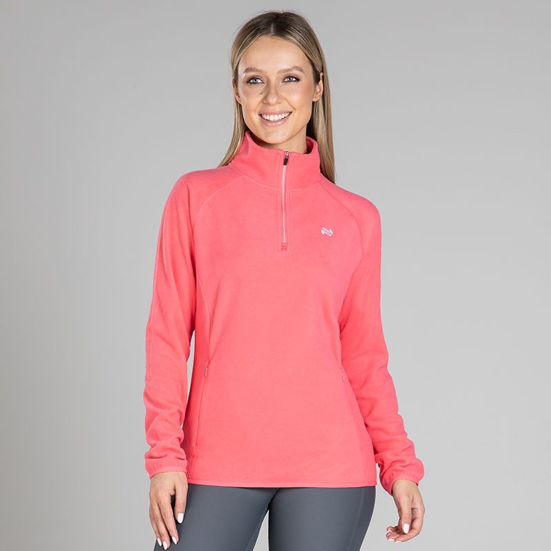 Coral Women’s Cairo Micro Fleece Half Zip Top with two zip pockets by O’Neills.