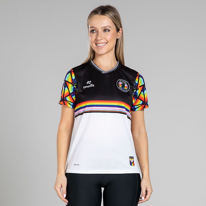 Black Love is Love Pride Jersey with rainbow flag and ribbed collar by O’Neills.