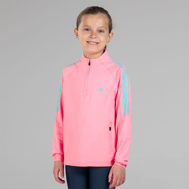 Pink Impact Kids Brushed Half Zip by O’Neills.