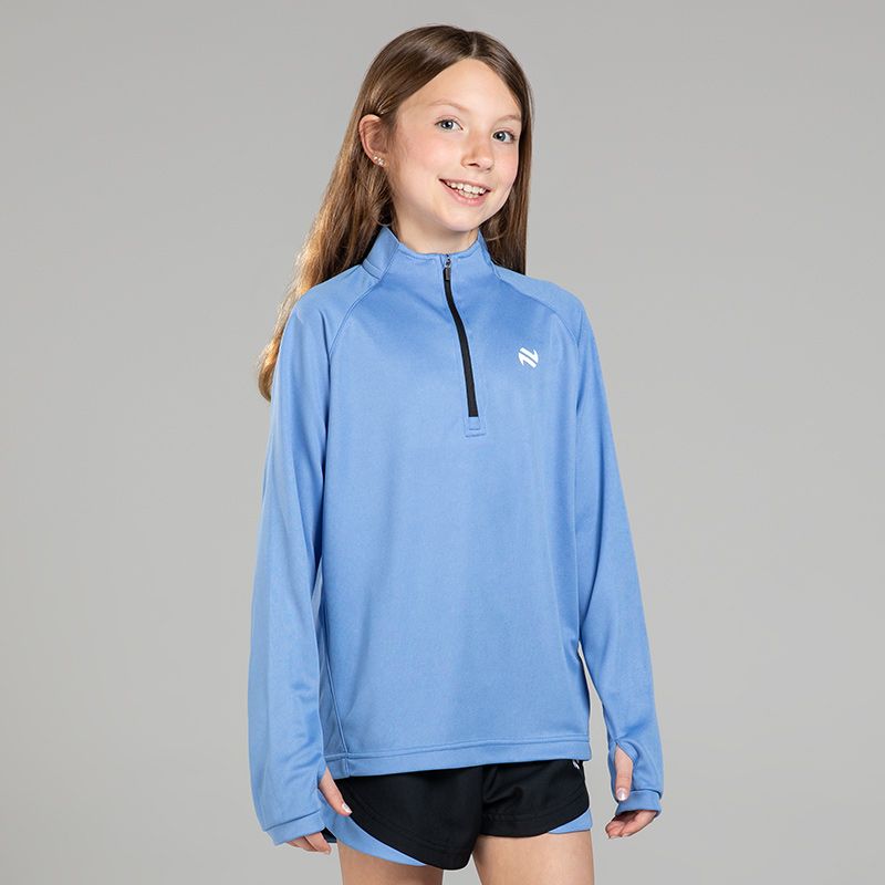 Blue Kids’ Skylar Half Zip Midlayer Top with O’Neills logo.