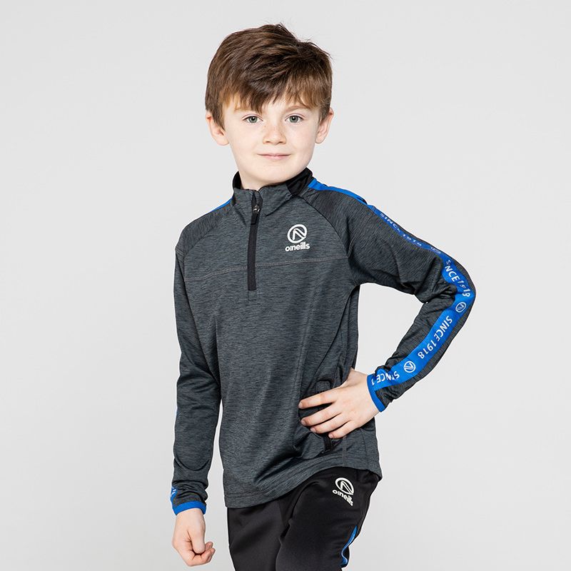 Black Kids' brushed half zip top with zip pockets and "Since 1918" branded taping on the sleeves by O’Neills.