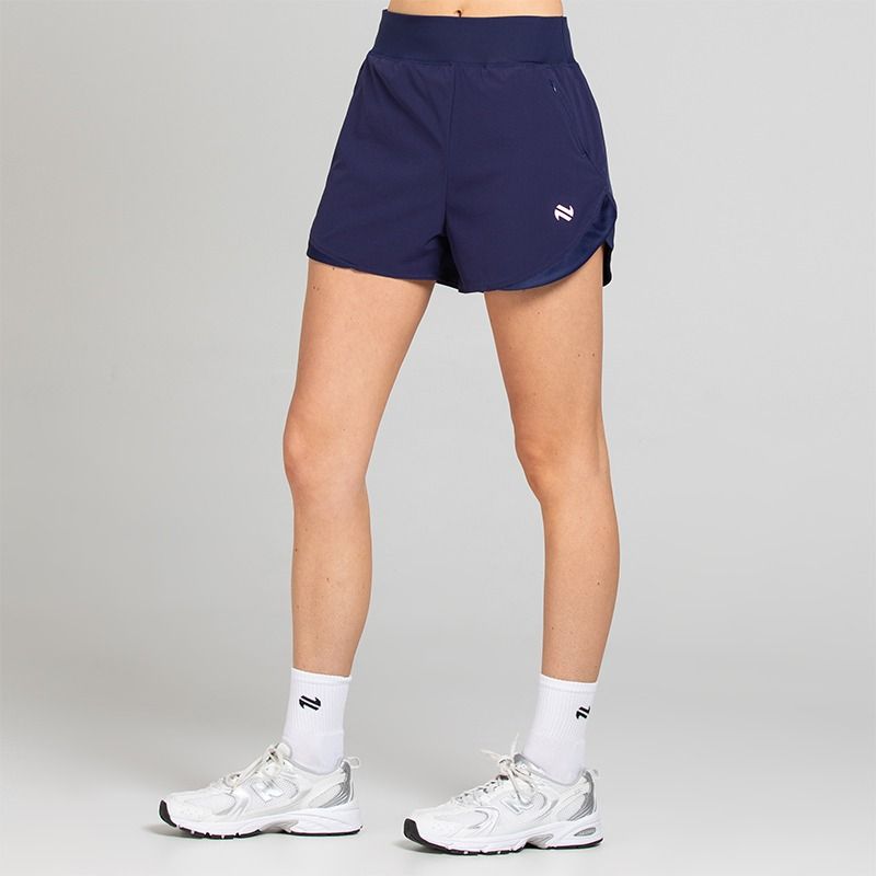 Navy Women’s Ember Training Shorts with zipped pockets and a drawcord waistband 