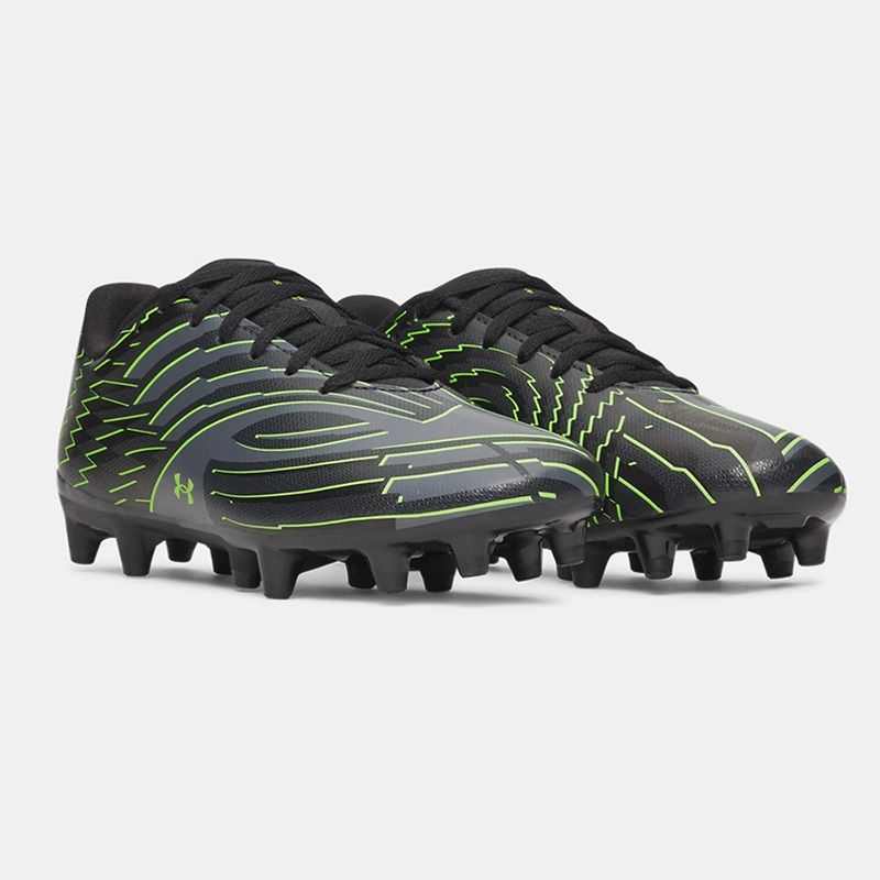 Under Armour Kids' Youth UA Shadow Select 4 FG Football Boots Black / Titan Gray / Hyper Green From O'Neills