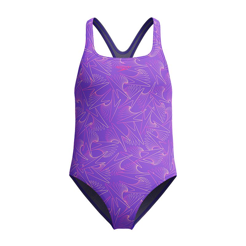 Speedo Kids' Hyperboom Allover Medalist Swimsuit Indigo Glow From O'Neills