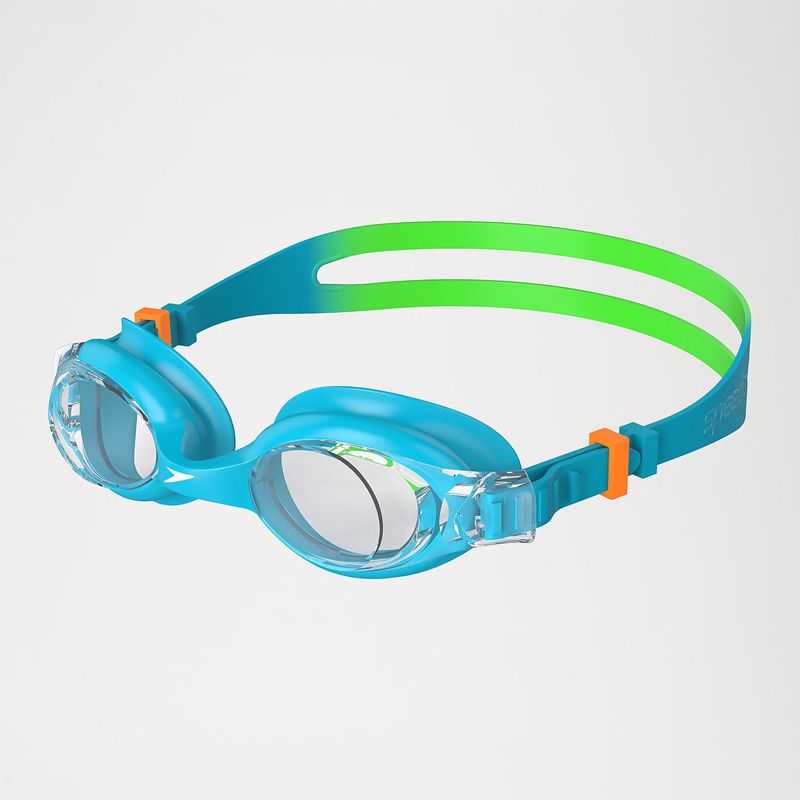 Blue Speedo kids' swimming goggles with side clips from O'Neills