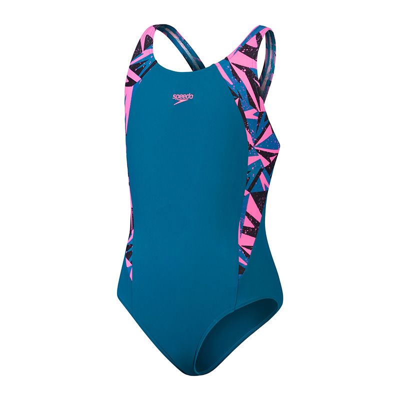 Black Speedo Kids' Hyperboom Splice Muscleback Swimsuit from O'Neill's.