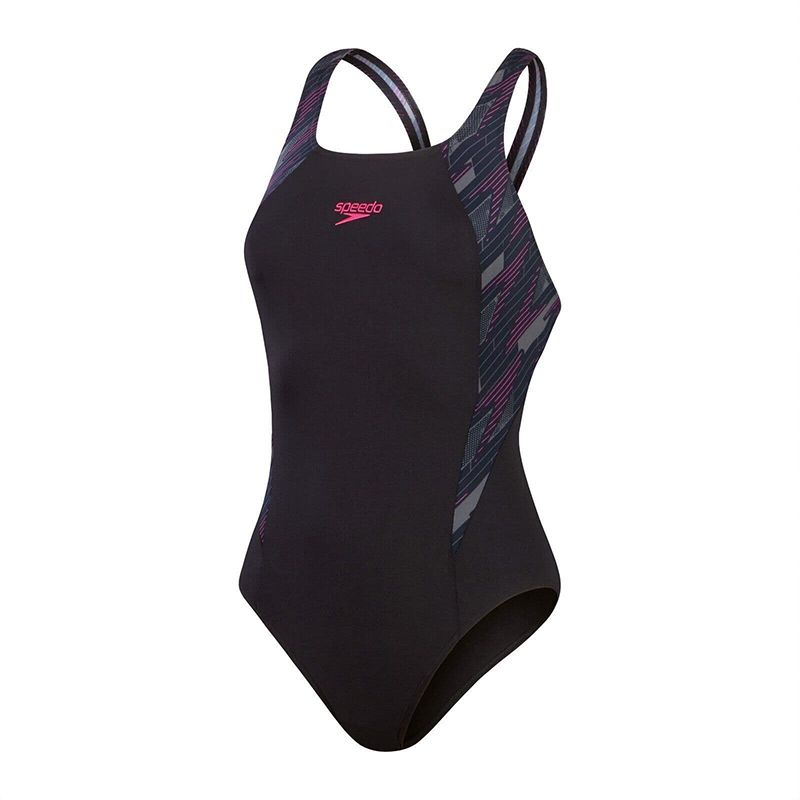 Black Speedo Women's Hyperboom Splice Muscleback Swimsuit from O'Neills