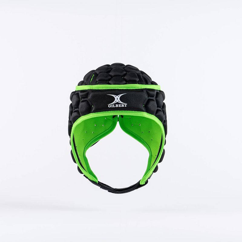 Kids' Gilbert black and green XP 250 Headguard from O'Neills.