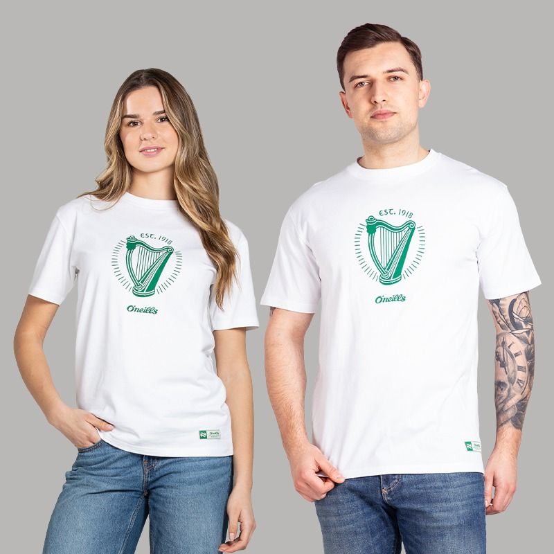 White / Green O’Neills Men’s Éireann T-Shirt