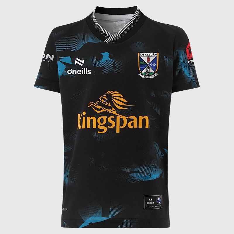 Black Cavan GAA Kids' Short Sleeve Training Top 2026 from O’Neills.