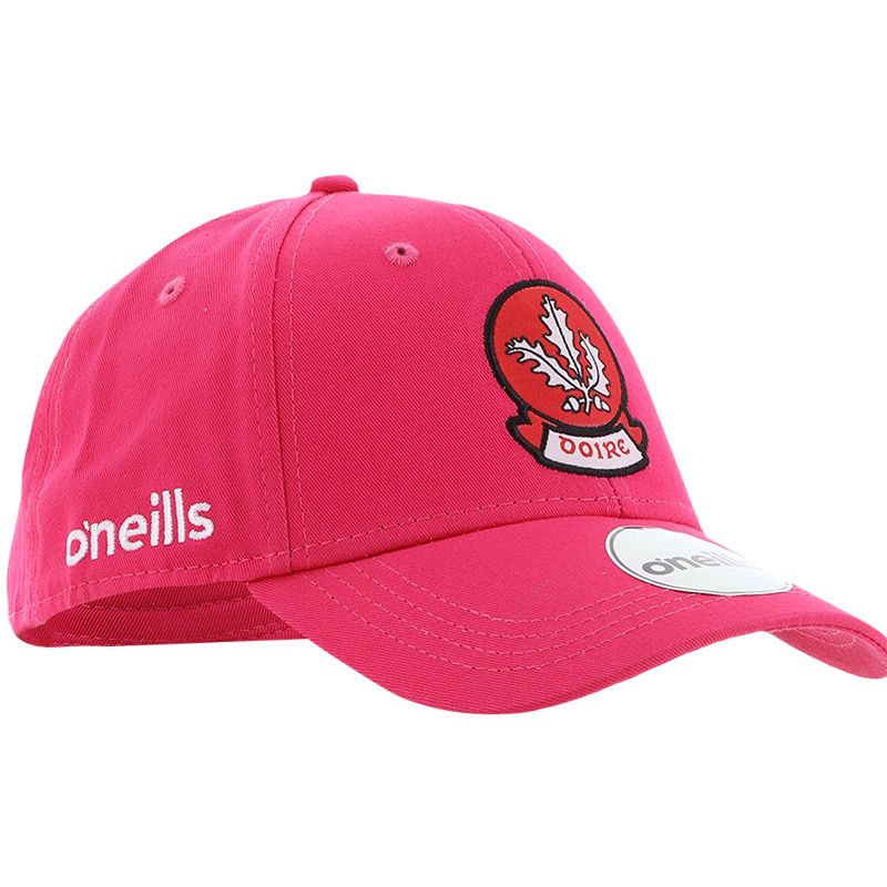 Pink Derry GAA baseball cap with the county crest on the front by O’Neills.