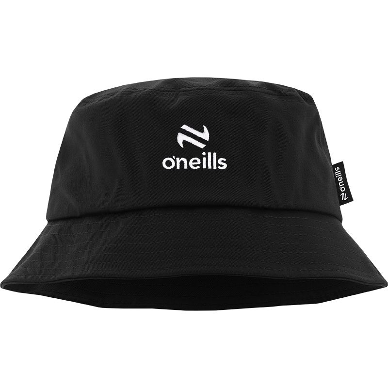 O’Neills Adults Alburn Black Bucket Hat with embroidered O’Neills logo.