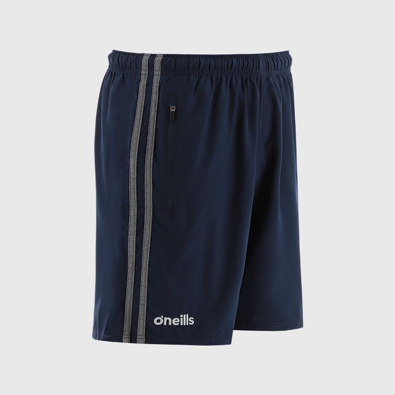 Marine men’s O’Neills shorts with pockets and Marl Grey stripes on the sides by O’Neills.