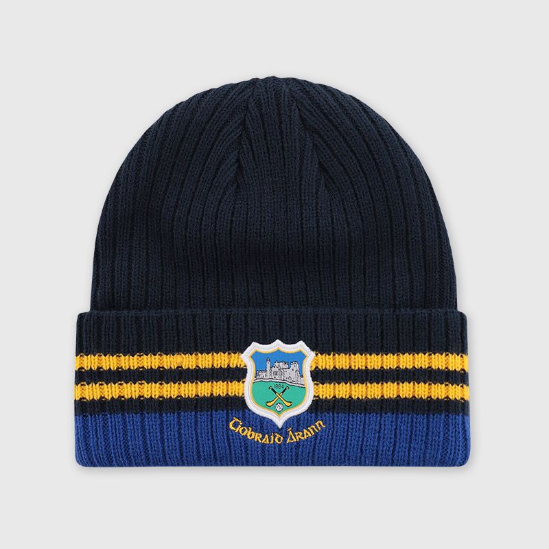 Navy Tipperary GAA Align Beanie Hat with county crest by O’Neills. 