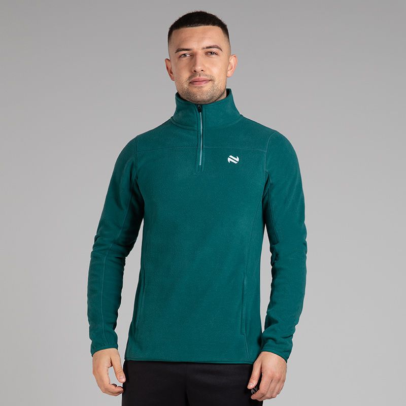 Green Men’s Harlow Micro Fleece Half Zip Top with two zip pockets by O’Neills.