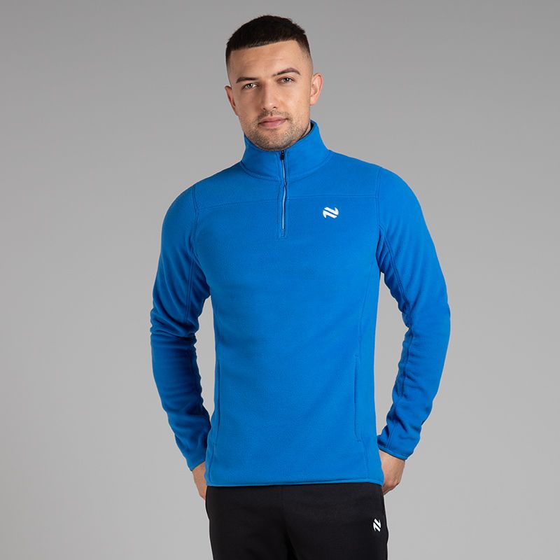 Blue Men’s Harlow Micro Fleece Half Zip Top with two zip pockets by O’Neills.
