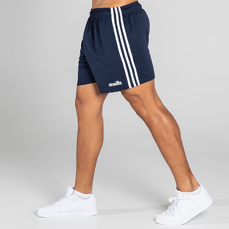 Navy/White Men's Mourne Shorts with 3 stripe detail on side of legs by O'Neills. 