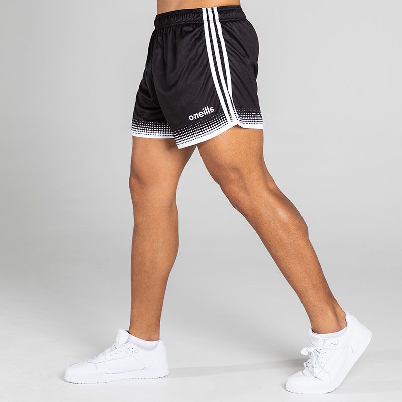 Black Men's Mourne Shorts with white stripes and a modern design from O'Neills