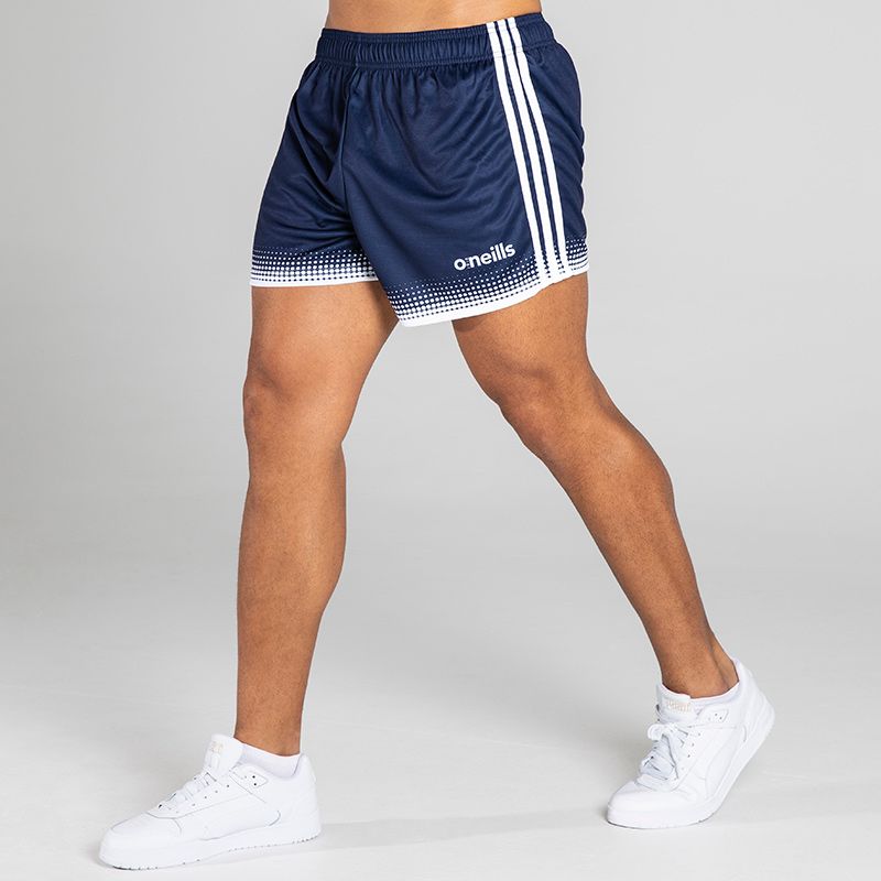 Navy Nelson Shorts with three white stripes and a modern design from O'Neills