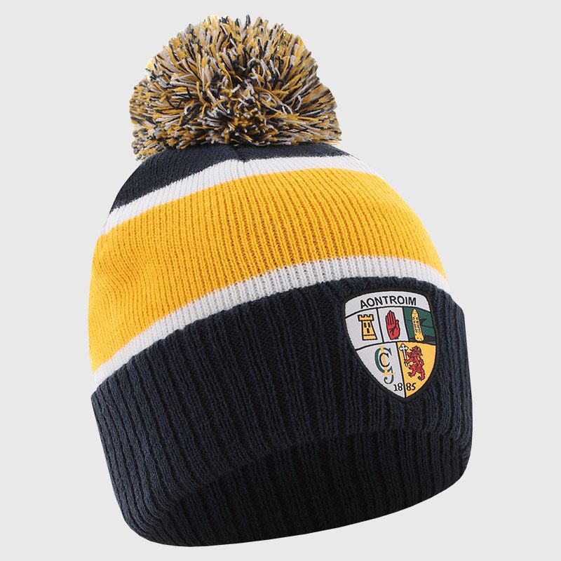 Navy Antrim GAA Kids Dynamo Knitted Bobble Hat by O’Neills.