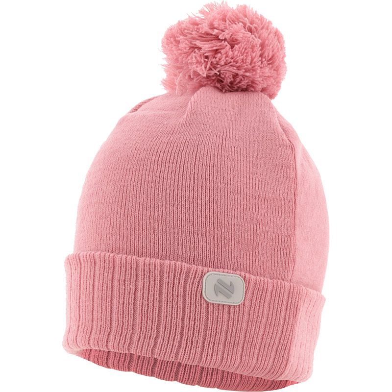 Pink  Arc Bobble Hat, with a Ribbed turn-up cuff from O'Neills.