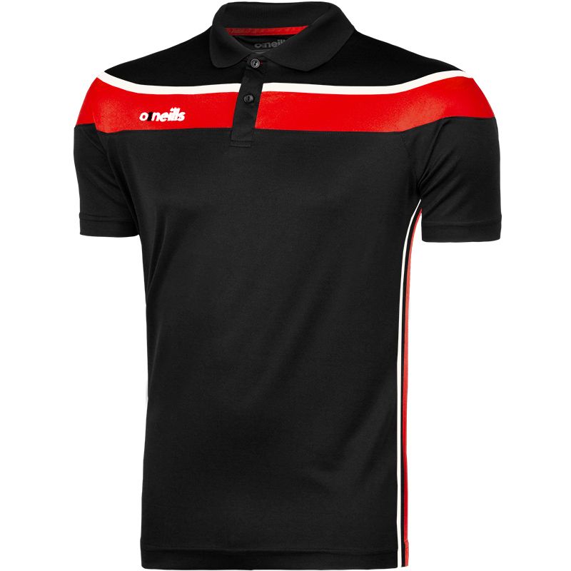 Auckland Polo Shirt Black / Red / White 