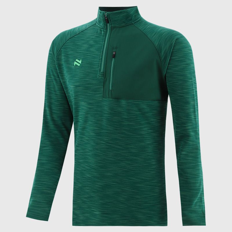 Green men’s Austin half zip fleece with zipped chest pocket by O’Neills.