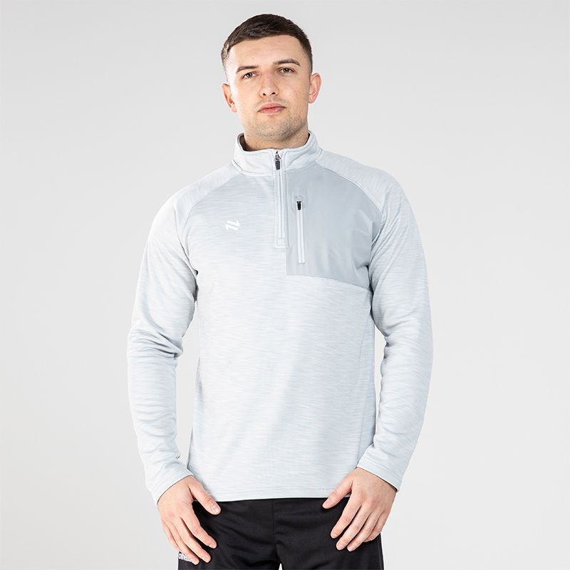 Grey men’s Austin half zip fleece with zipped chest pocket by O’Neills.