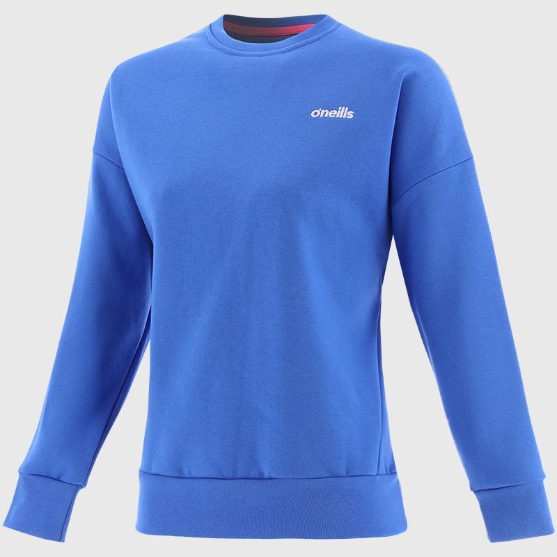 Blue Women’s Oversized Crew Neck Fleece Sweatshirt with embroidered O’Neills branding.