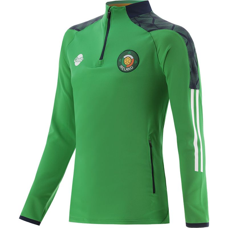 Green Men’s Ireland Brushed Half Zip Top with zip pockets and Ireland crest by O’Neills. 