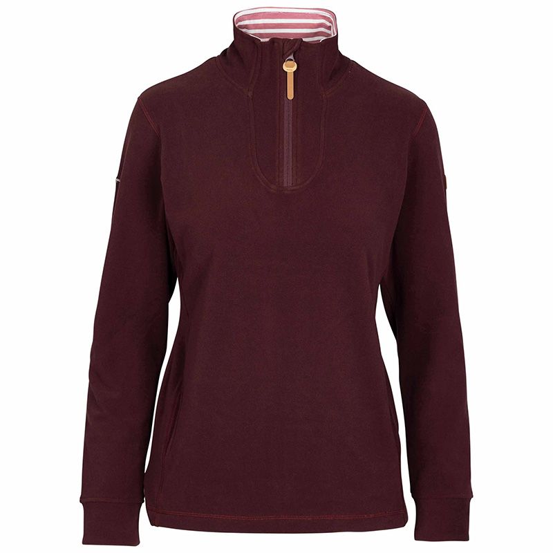Maroon Trespass Women's Big Heart 1/4 Zip Fleece from O'Neills.
