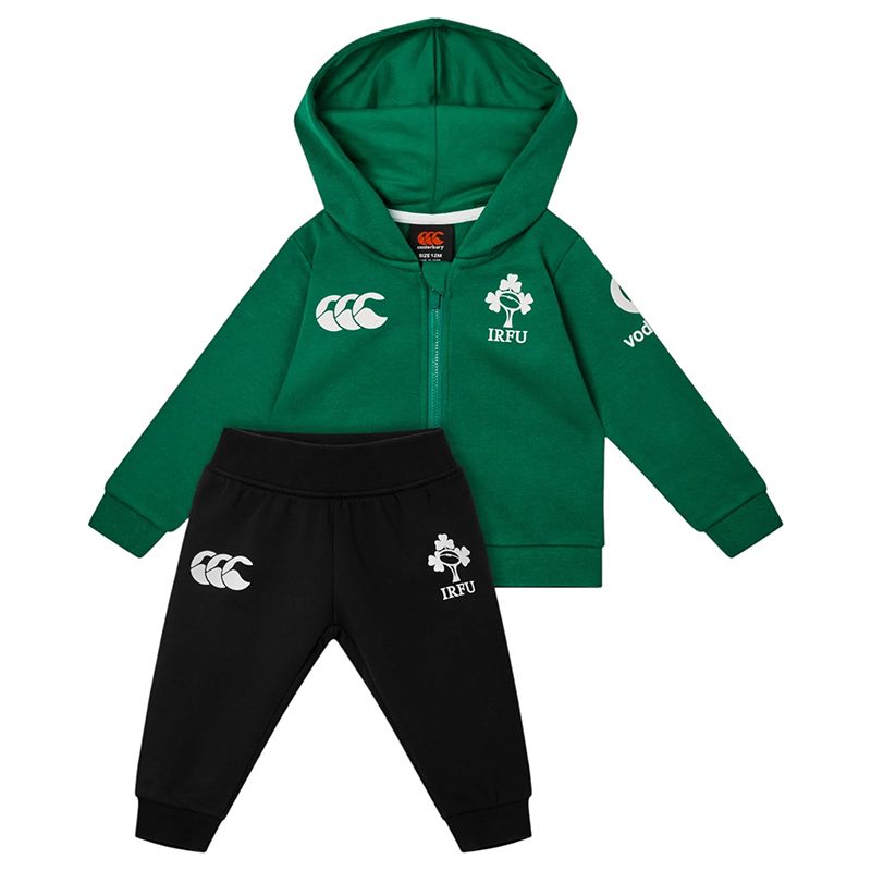 Green black and white Canterbury Kids' Ireland Rugby IRFU 2025/26 Infant Tracksuit from O'Neills
