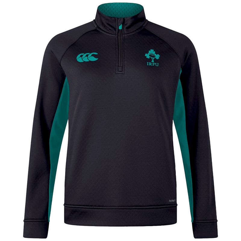 Black Canterbury Women's Ireland Rugby IRFU 2024/25 1/4 Zip Training Top from O'Neills.