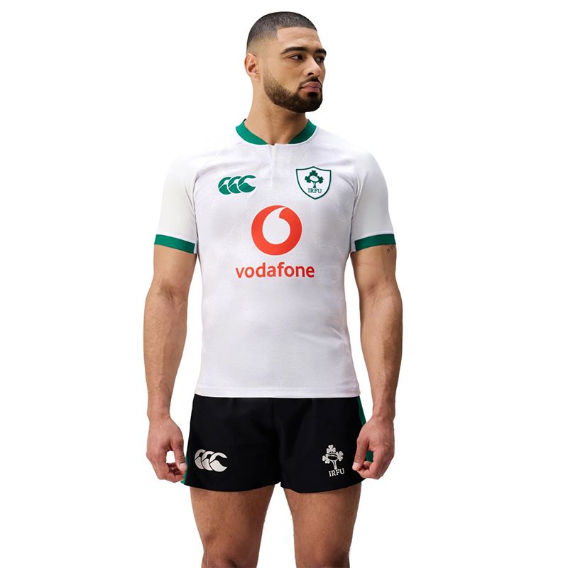 White and Green Canterbury Men's Ireland Rugby IRFU 2025/26 Alternative Test Jersey from O'Neills