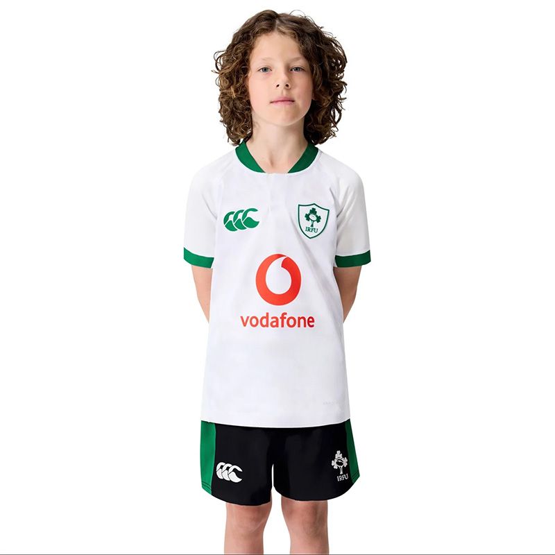 White and green Canterbury Kids' Ireland Rugby IRFU 2025/26 Alternative Pro Jersey from O'Neills