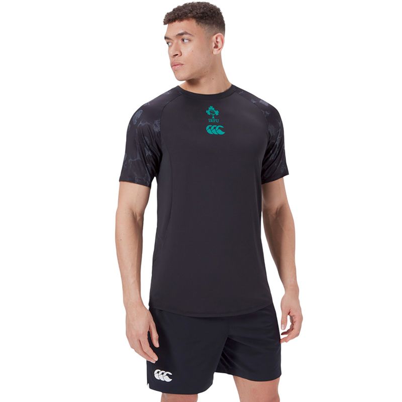 Black Canterbury Men's Ireland Rugby IRFU 2024/25 T-Shirt from O'Neills.
