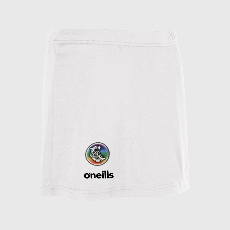 White Women's Camogie Skort with elasticated waistband and O’Neills branding by O’Neills.