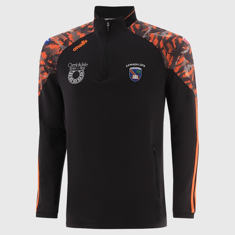 O'Neills Armagh LGFA Kids' Carvelle Brushed Half Zip Black / Orange / White