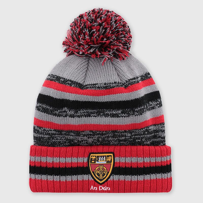Down GAA Kids' Casey Bobble Hat Grey / Red / Black by O'Neills.